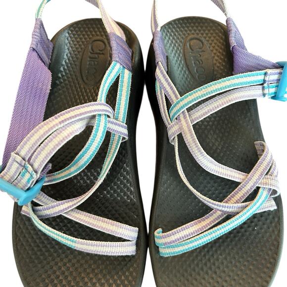 Chaco Sandals Size 4 ZX/1 EcoTread Sandal Big Kid Vary Purple Rose Double Strap - Picture 2 of 10